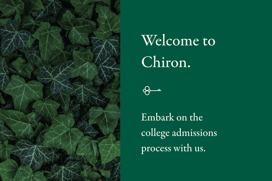 Chiron Admissions powerpoint introduction slide.